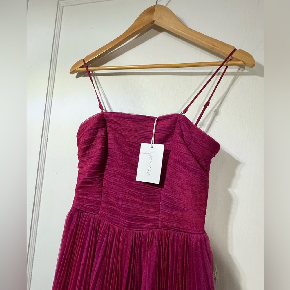 🦋 Summer Sale 🦋 LUCY PARIS PARKER TULLE DRESS IN MAGENTA IN PINK - Picture 7 of 9